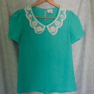 Hot & Delicious Blouse with Beaded Collar
